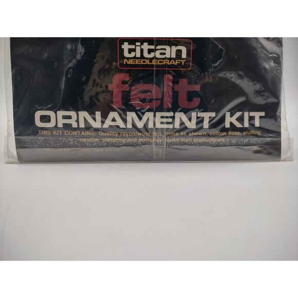 Vintage Sealed 1980s Titan Needlecraft Christmas Cats Felt Ornament Kit No. 471 - Picture 4 of 16